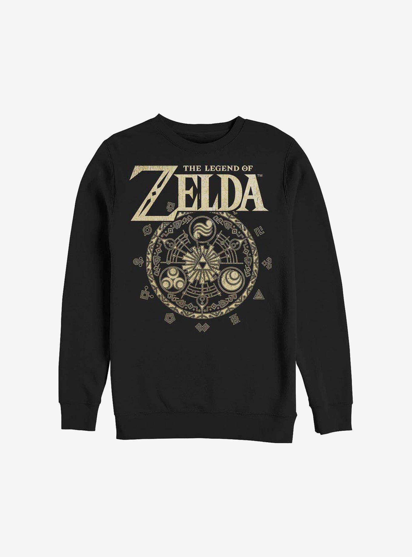 Nintendo The Legend Of Zelda Emblem Cir Crew Sweatshirt, BLACK, hi-res