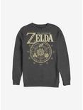 Nintendo The Legend Of Zelda Emblem Cir Crew Sweatshirt, CHAR HTR, hi-res