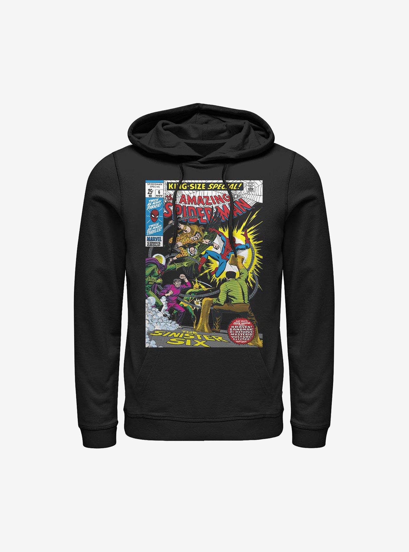 Marvel Spider-Man Comic Hoodie, BLACK, hi-res