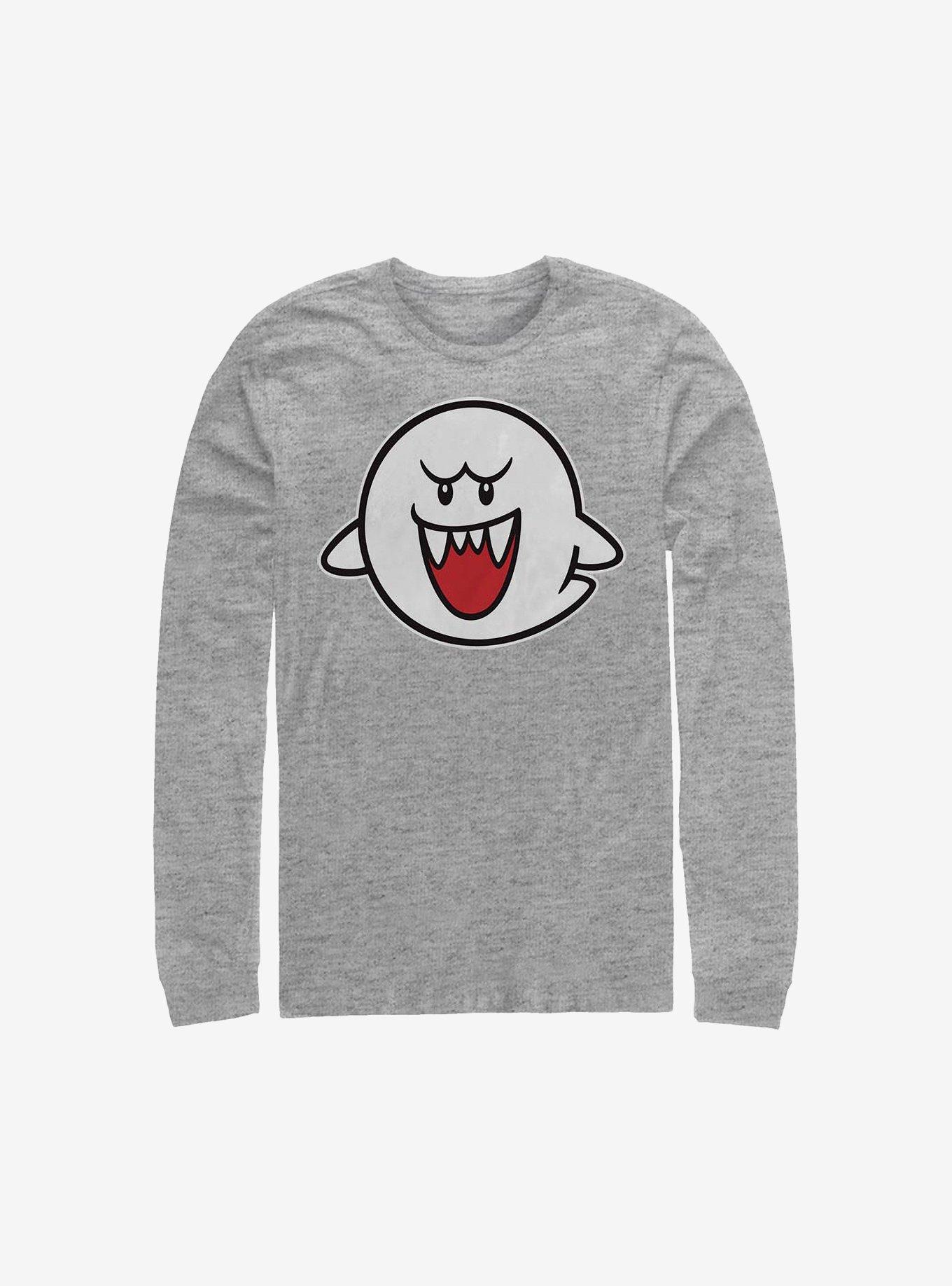 Nintendo Straight Up Boo Long-Sleeve T-Shirt, ATH HTR, hi-res