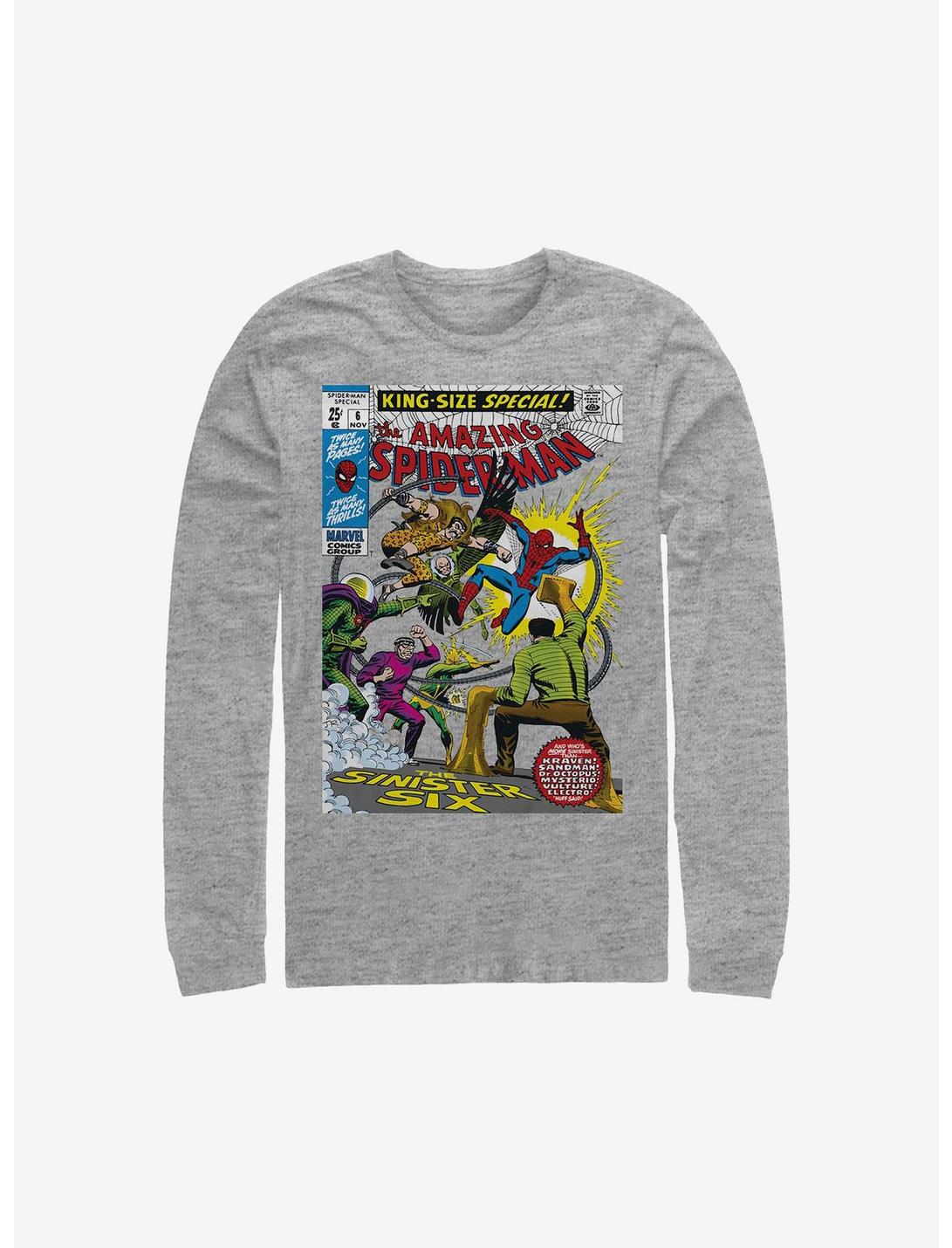 Marvel Spider-Man Comic Long-Sleeve T-Shirt, ATH HTR, hi-res