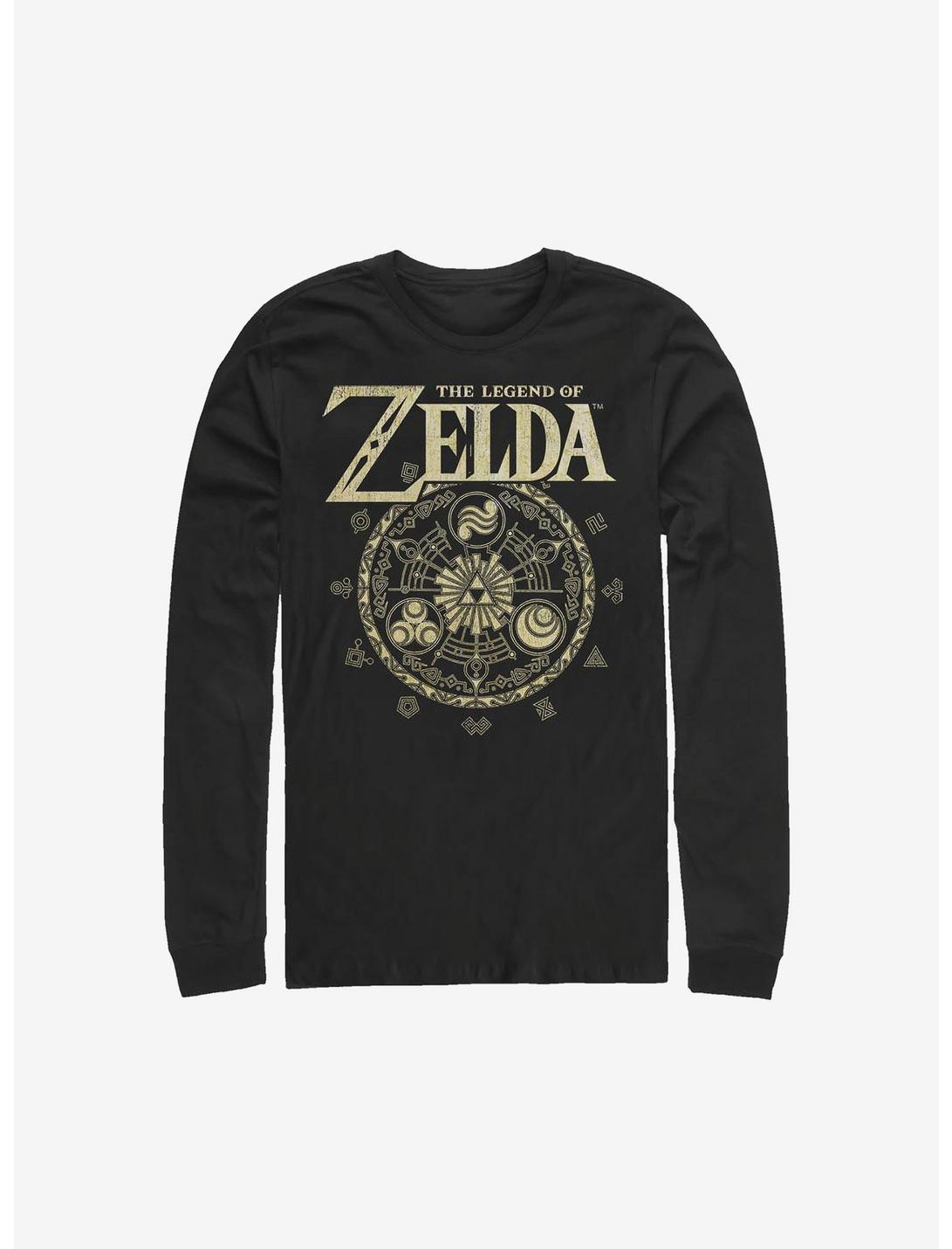 Nintendo The Legend Of Zelda Emblem Cir Long-Sleeve T-Shirt, BLACK, hi-res