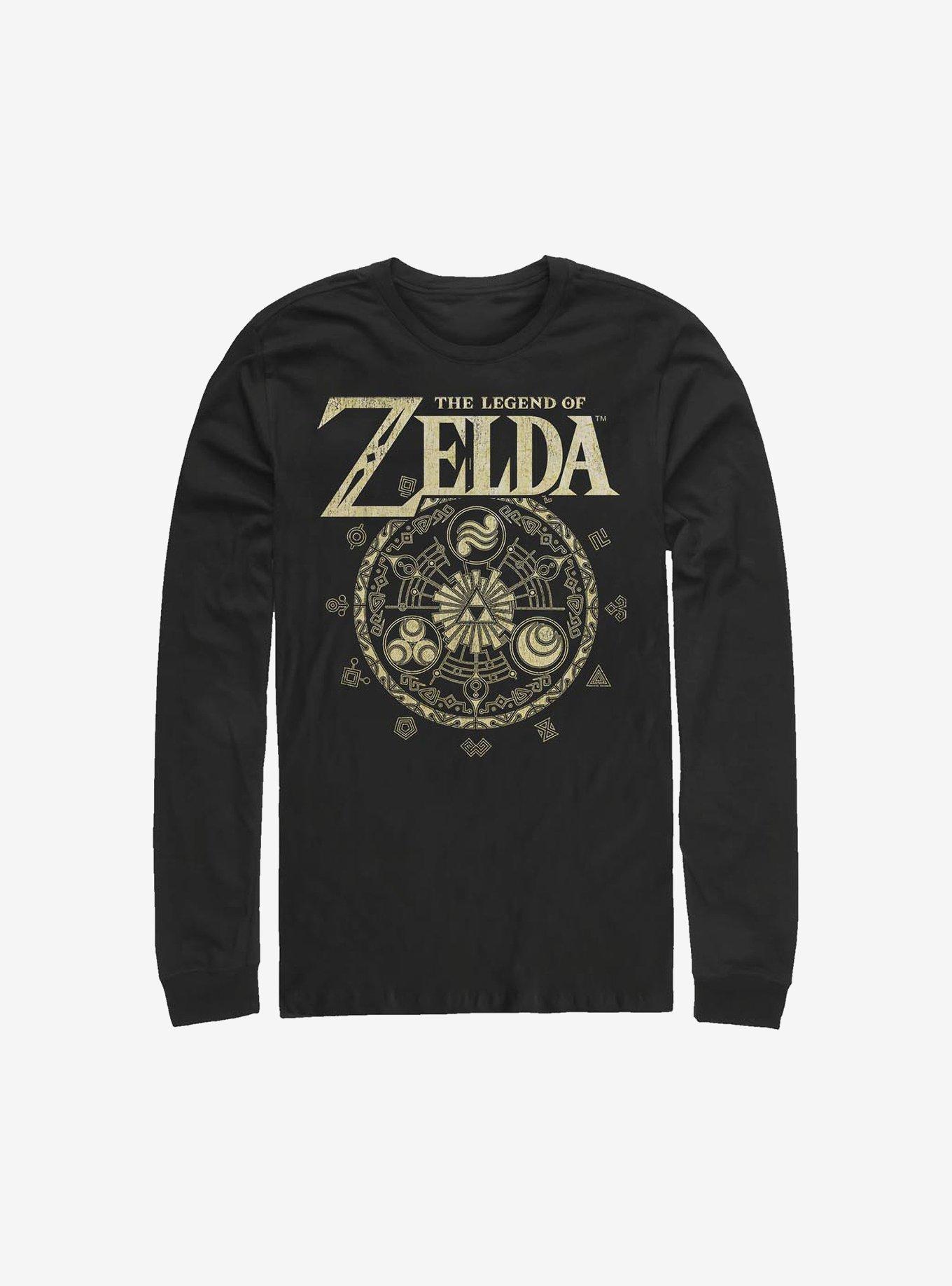 Nintendo The Legend Of Zelda Emblem Cir Long-Sleeve T-Shirt, BLACK, hi-res