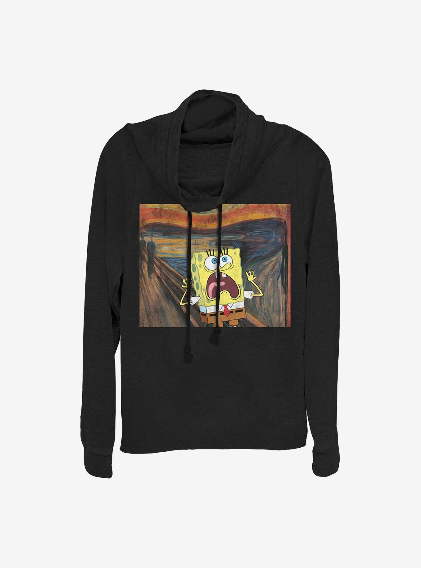 Nickelodeon SpongeBob SquarePants Sponge Scream Cowl Neck Long-Sleeve Womens Top, , hi-res