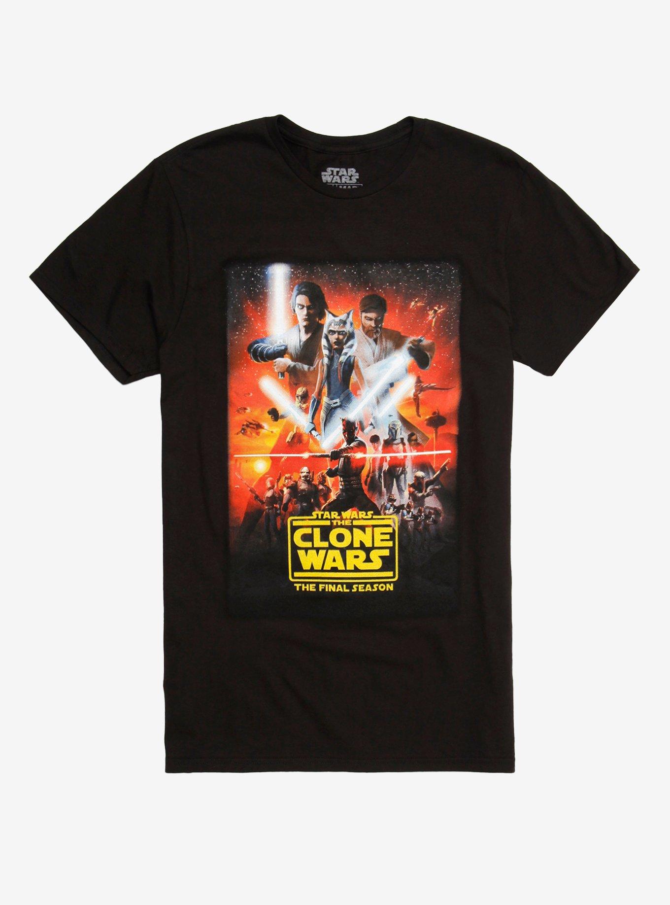 Star Wars: The Clone Wars Poster T-Shirt, BLACK, hi-res