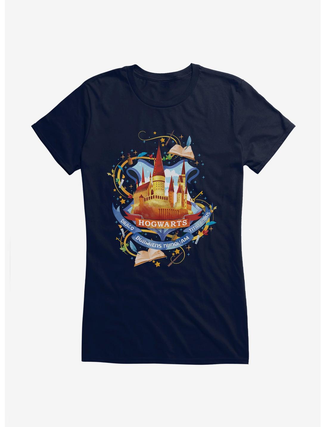 Harry Potter Hogwarts School Graphic Girls T-Shirt, NAVY, hi-res