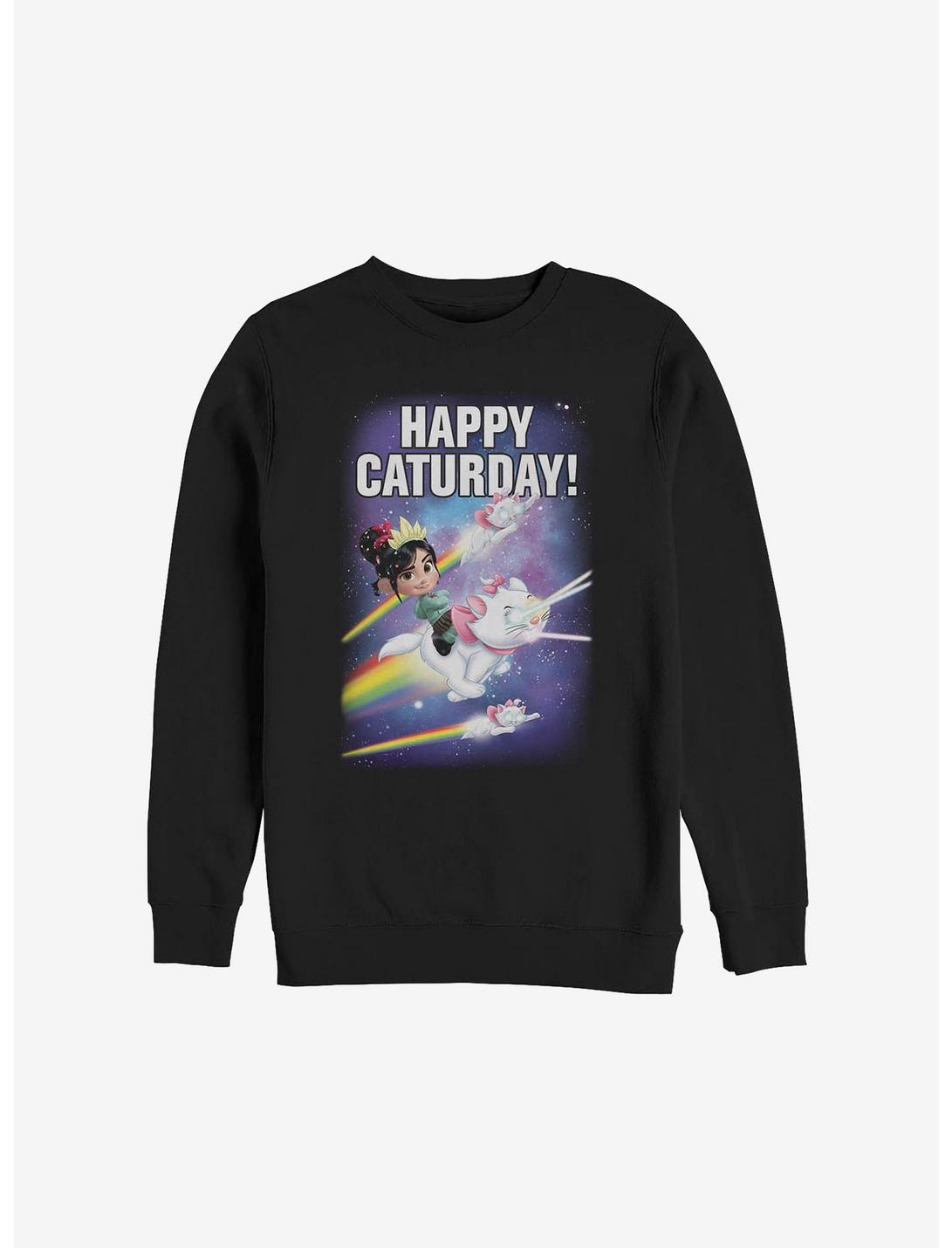 Disney Ralph Breaks The Internet Vanellope Happy Caturday Sweatshirt, BLACK, hi-res