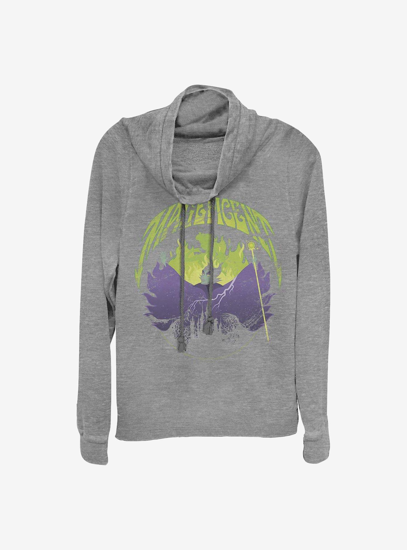 Disney Maleficent Maleficent Castle Flame Outline Cowlneck Long-Sleeve Girls Top, , hi-res