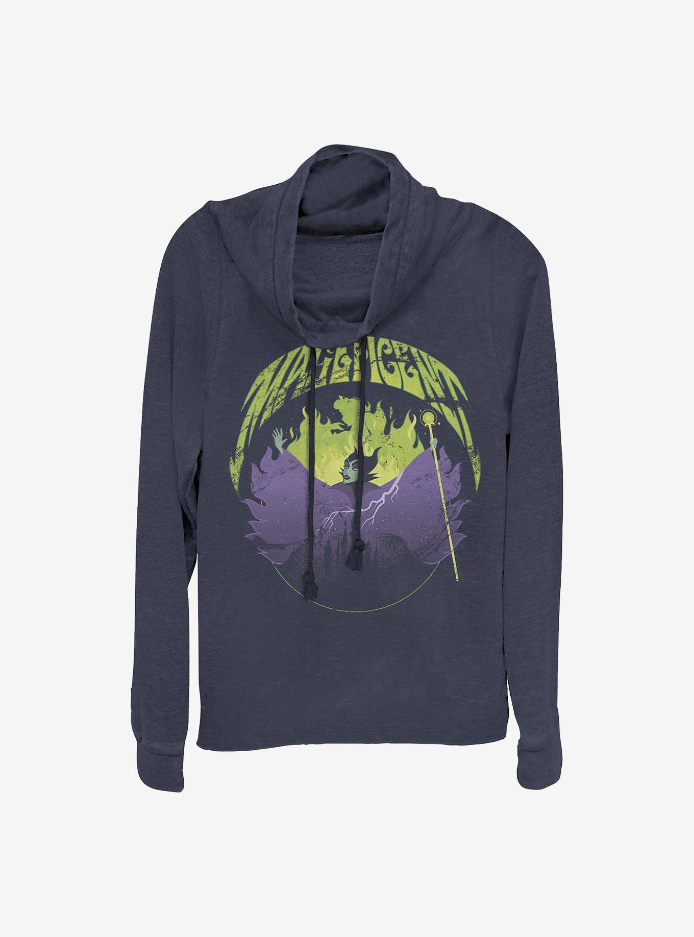 Disney Maleficent Maleficent Castle Flame Outline Cowlneck Long-Sleeve Girls Top, , hi-res