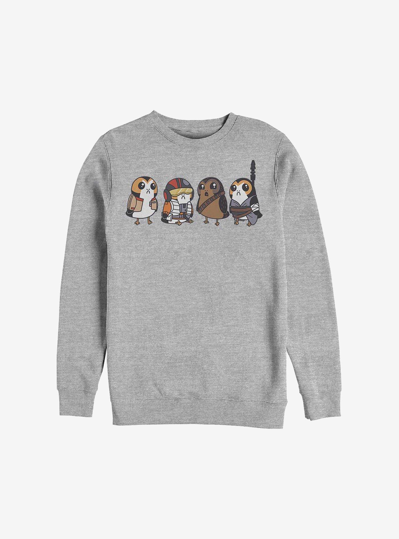 Star Wars: The Last Jedi Porgs As Characters Crew Sweatshirt, ATH HTR, hi-res