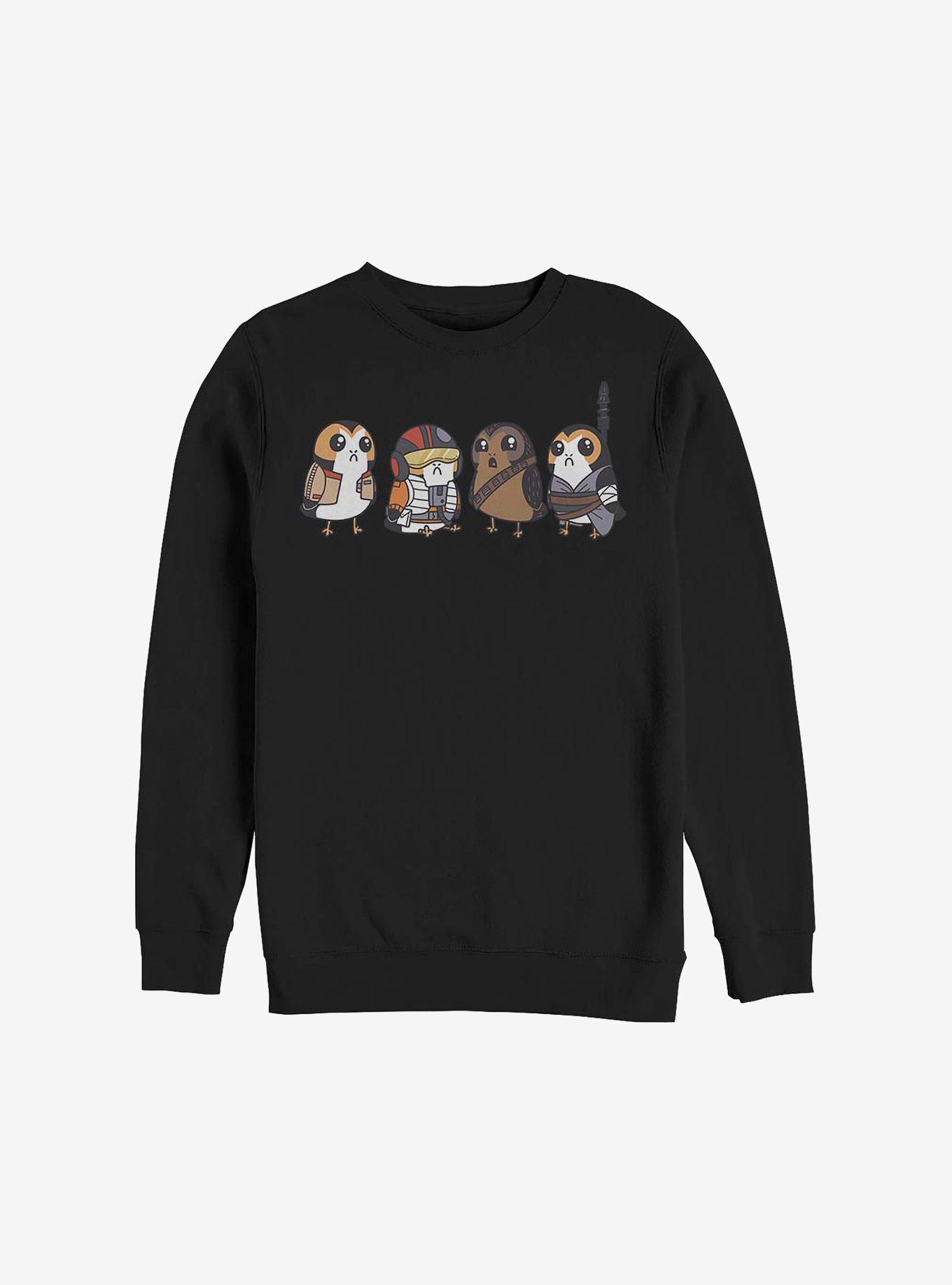 Star Wars: The Last Jedi Porgs As Characters Crew Sweatshirt, BLACK, hi-res