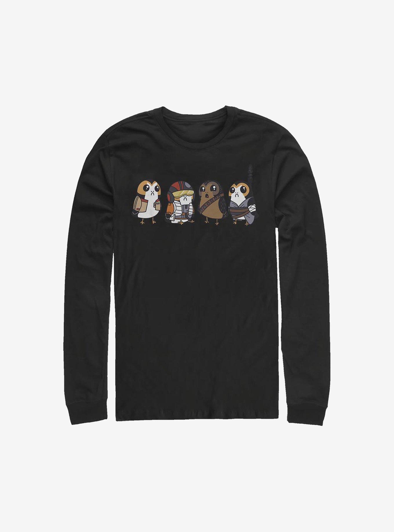 Star Wars: The Last Jedi Porgs As Characters Long-Sleeve T-Shirt, BLACK, hi-res