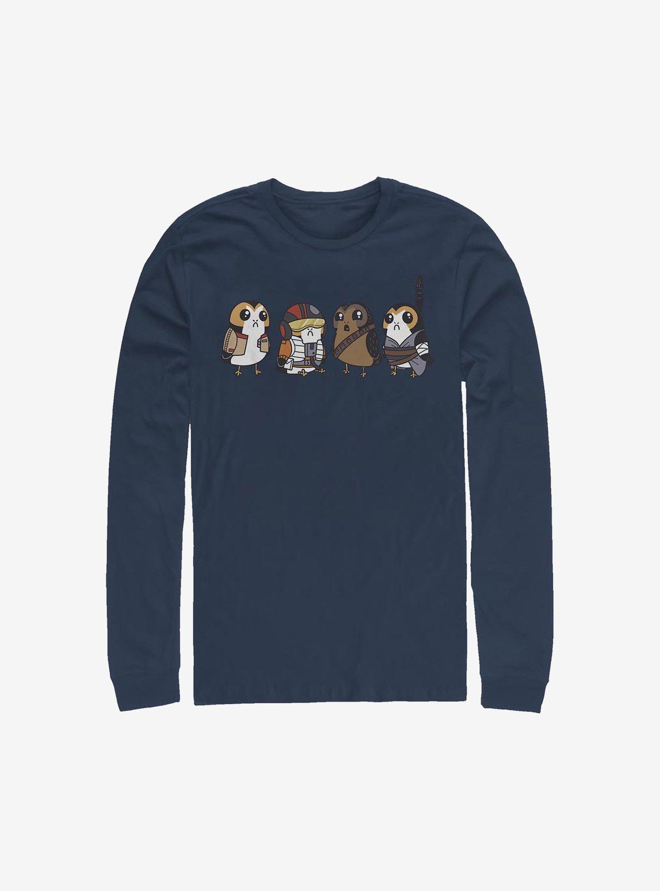 Star Wars: The Last Jedi Porgs As Characters Long-Sleeve T-Shirt, NAVY, hi-res