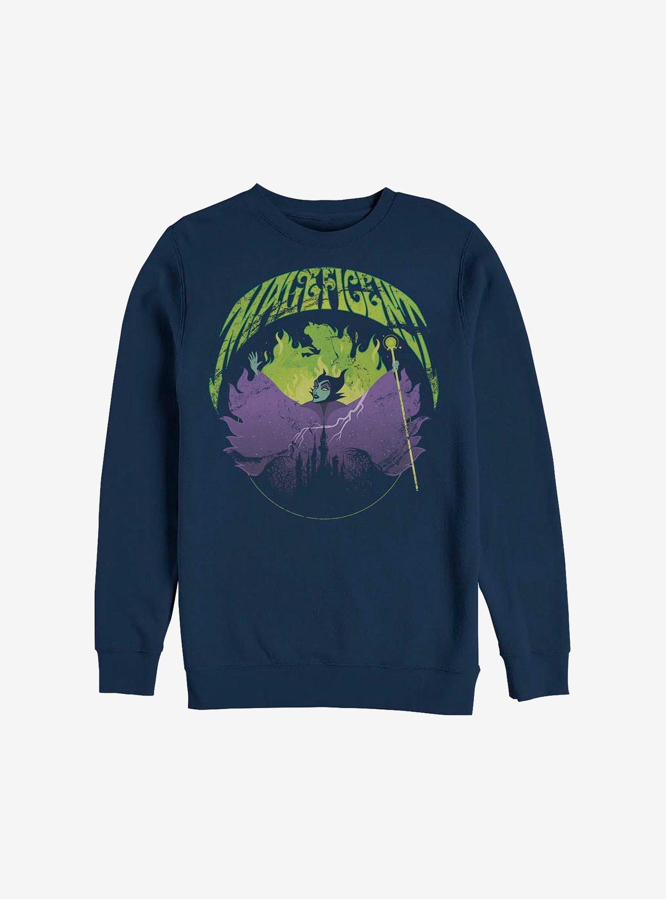 Disney Maleficent Maleficent Castle Flame Outline Crew Sweatshirt, , hi-res