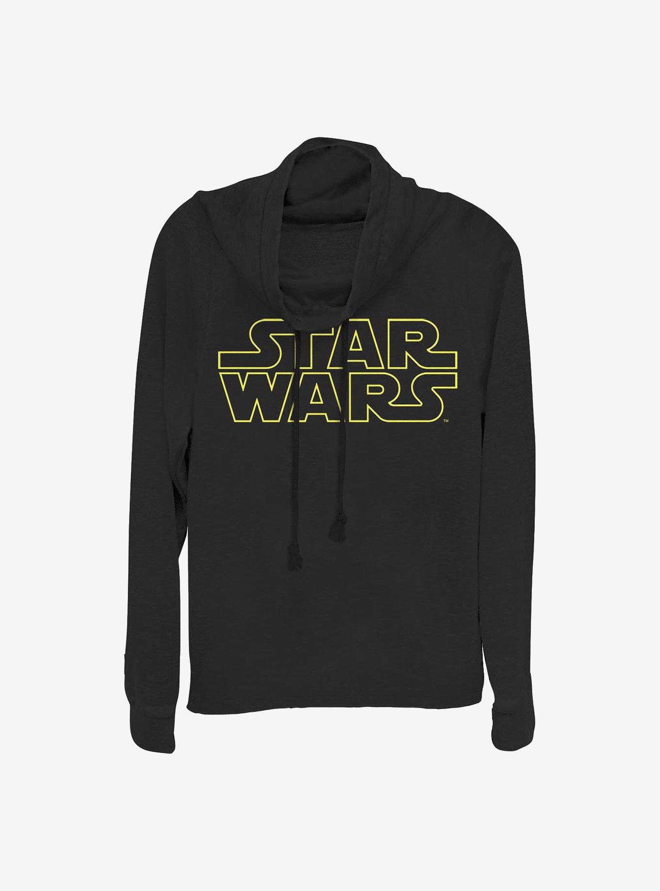 Star Wars Simplified Cowlneck Long-Sleeve Girls Top, BLACK, hi-res