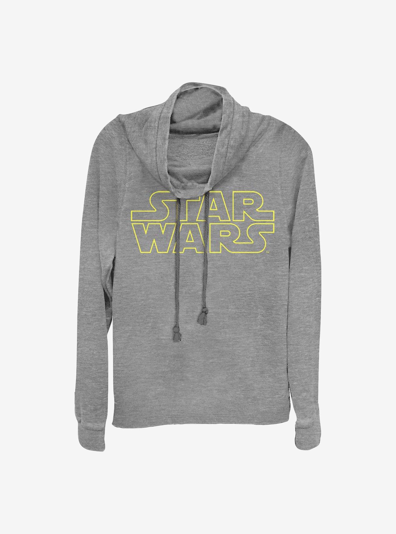 Star Wars Simplified Cowlneck Long-Sleeve Girls Top, GRAY HTR, hi-res