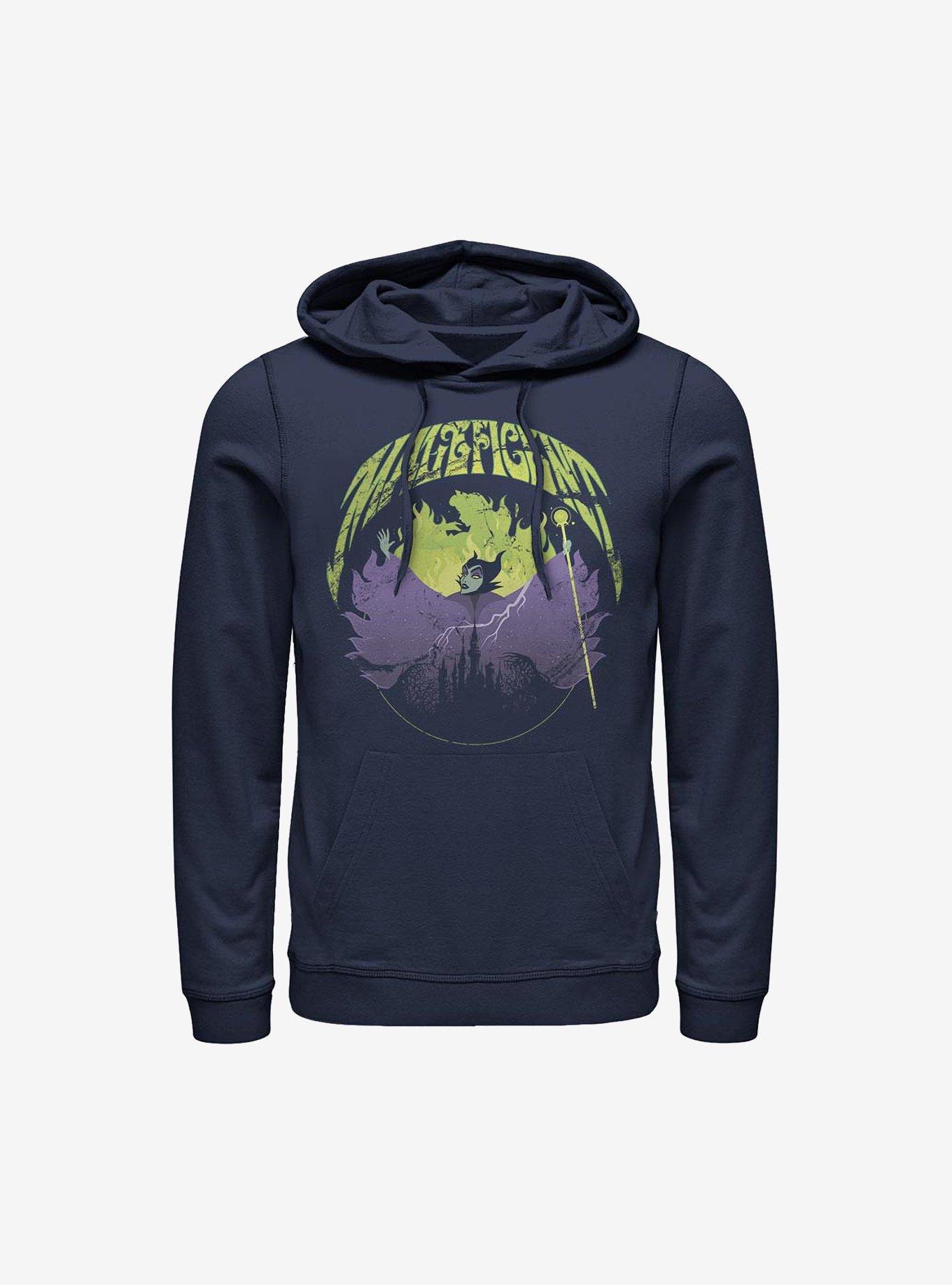 Disney Maleficent Maleficent Castle Flame Outline Hoodie, NAVY, hi-res