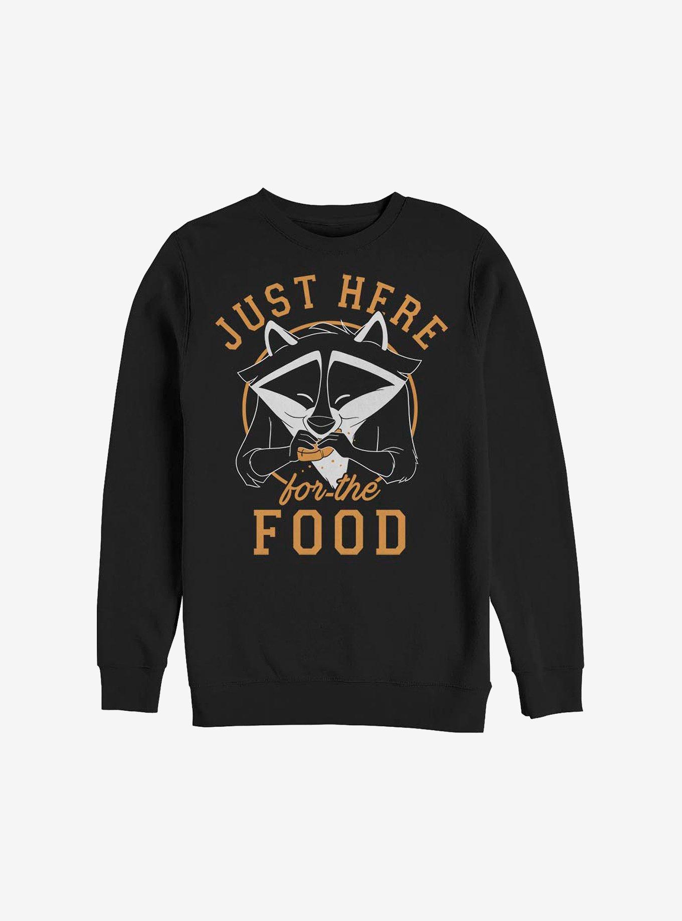 Disney Pocahontas Meeko Here For Food Crew Sweatshirt, BLACK, hi-res