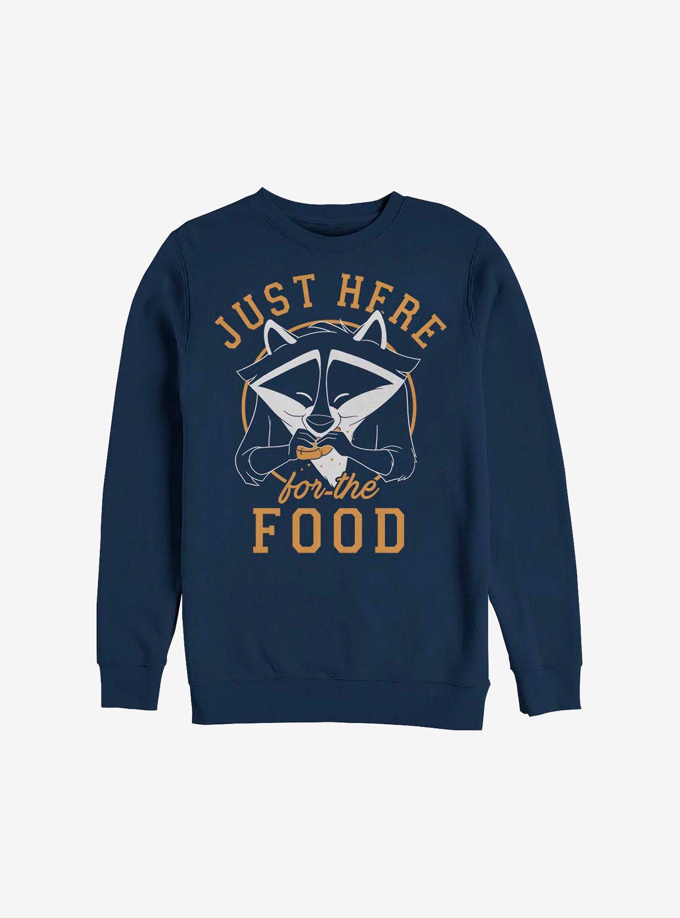 Disney Pocahontas Meeko Here For Food Crew Sweatshirt, NAVY, hi-res