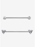 14G Heart and Sparkle Clear Gem Industrial Barbell 2 Pack, , hi-res