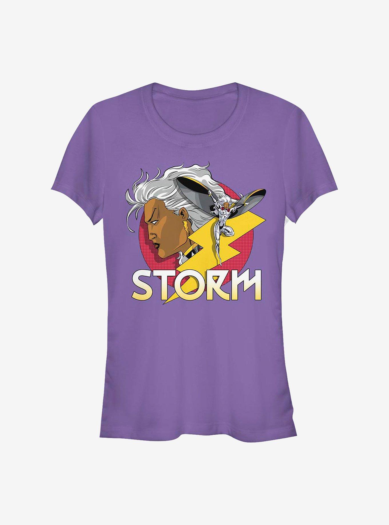 Marvel X-Men Storm Japanese Text Girls T-Shirt, PURPLE, hi-res