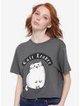 Kitty Cult Leader Girls Crop T-Shirt, MULTI, hi-res
