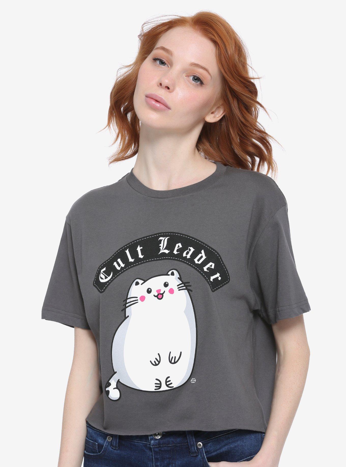 Kitty Cult Leader Girls Crop T-Shirt, MULTI, hi-res