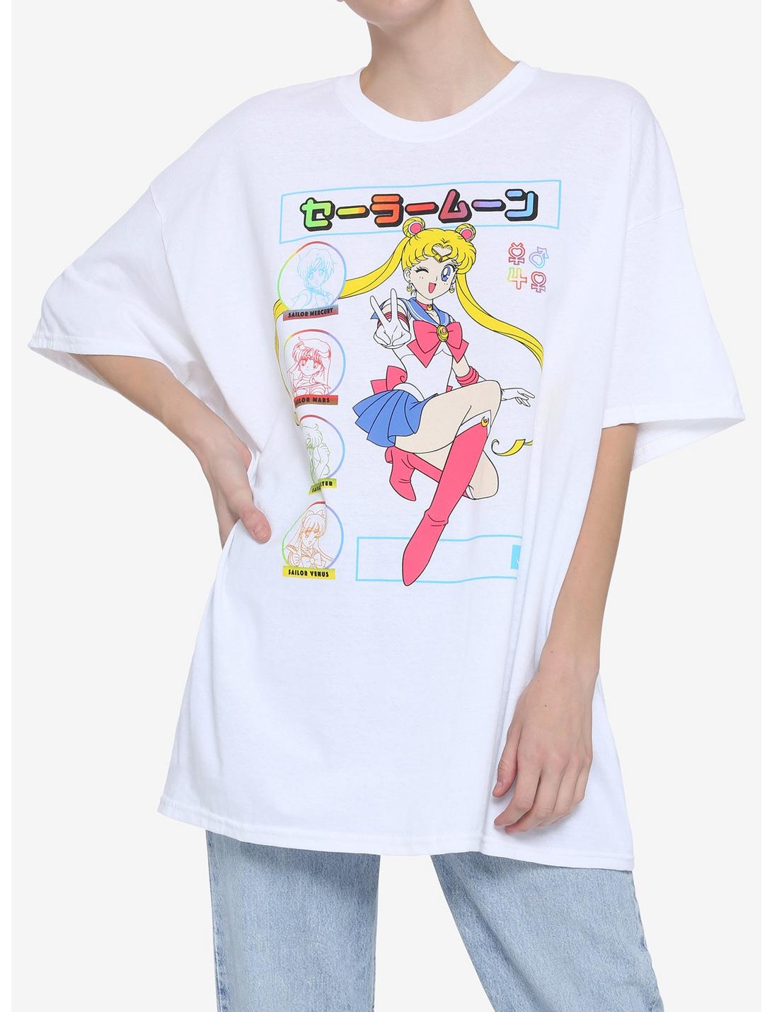 Sailor Moon Rainbow Guardians Oversized Girls T-Shirt, MULTI, hi-res