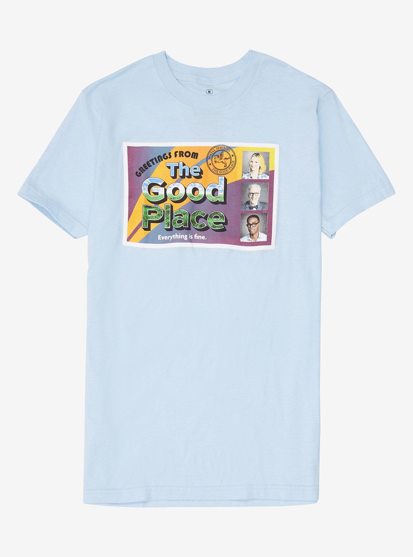 The Good Place Postcard T-Shirt, BLUE, hi-res