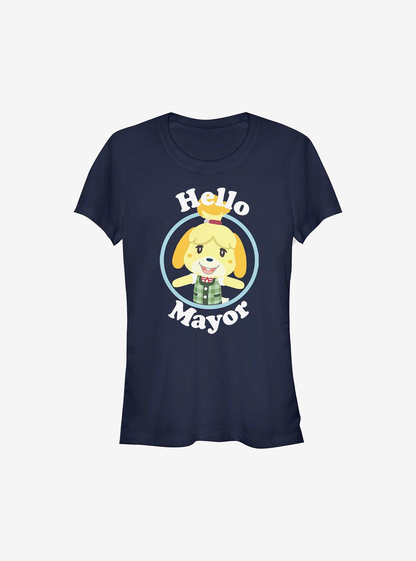 Nintendo Animal Crossing Isabelle Hello Mayor And Quit Girls T-Shirt, NAVY, hi-res