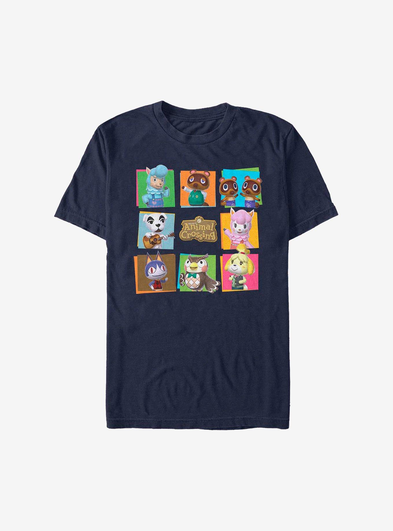 Nintendo Animal Crossing 8 Character Paste Up T-Shirt, NAVY, hi-res