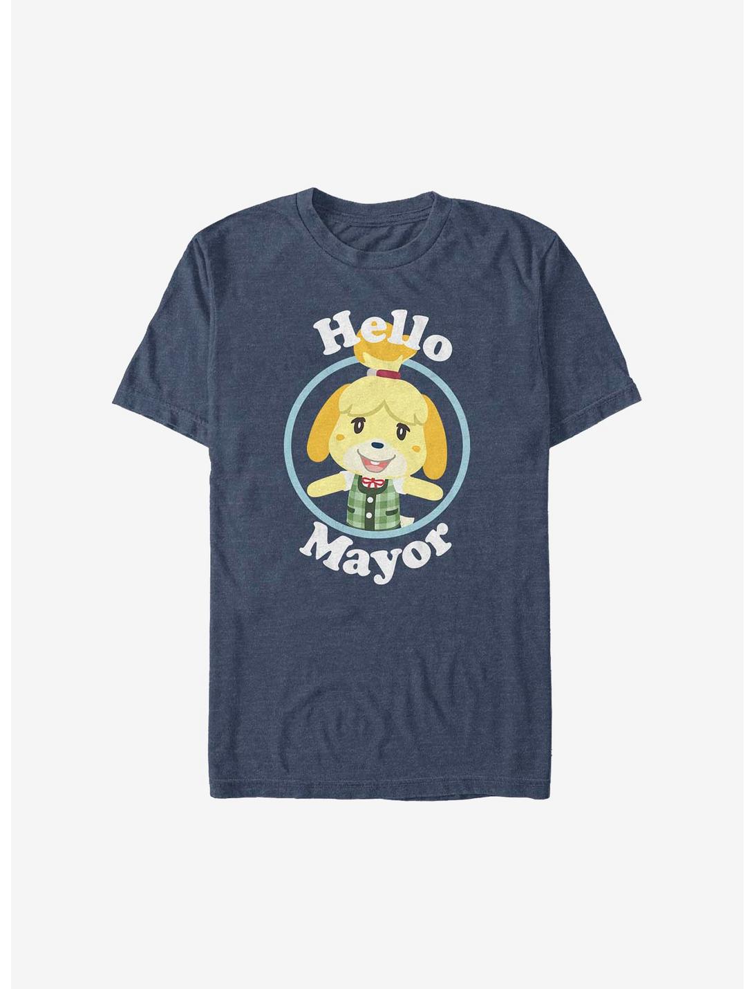 Nintendo Animal Crossing Isabelle Hello Mayor And Quit T-Shirt, NAVY HTR, hi-res