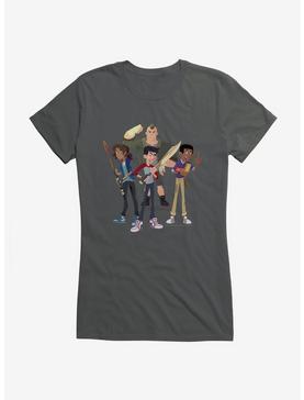 The Last Kids On Earth Group Pose Girls T-Shirt, CHARCOAL, hi-res