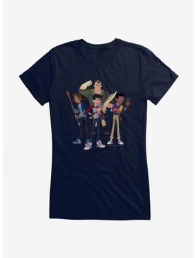 The Last Kids On Earth Group Pose Girls T-Shirt, NAVY, hi-res