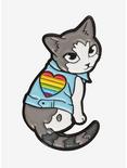 Pride Vest Cat Enamel Pin, , hi-res