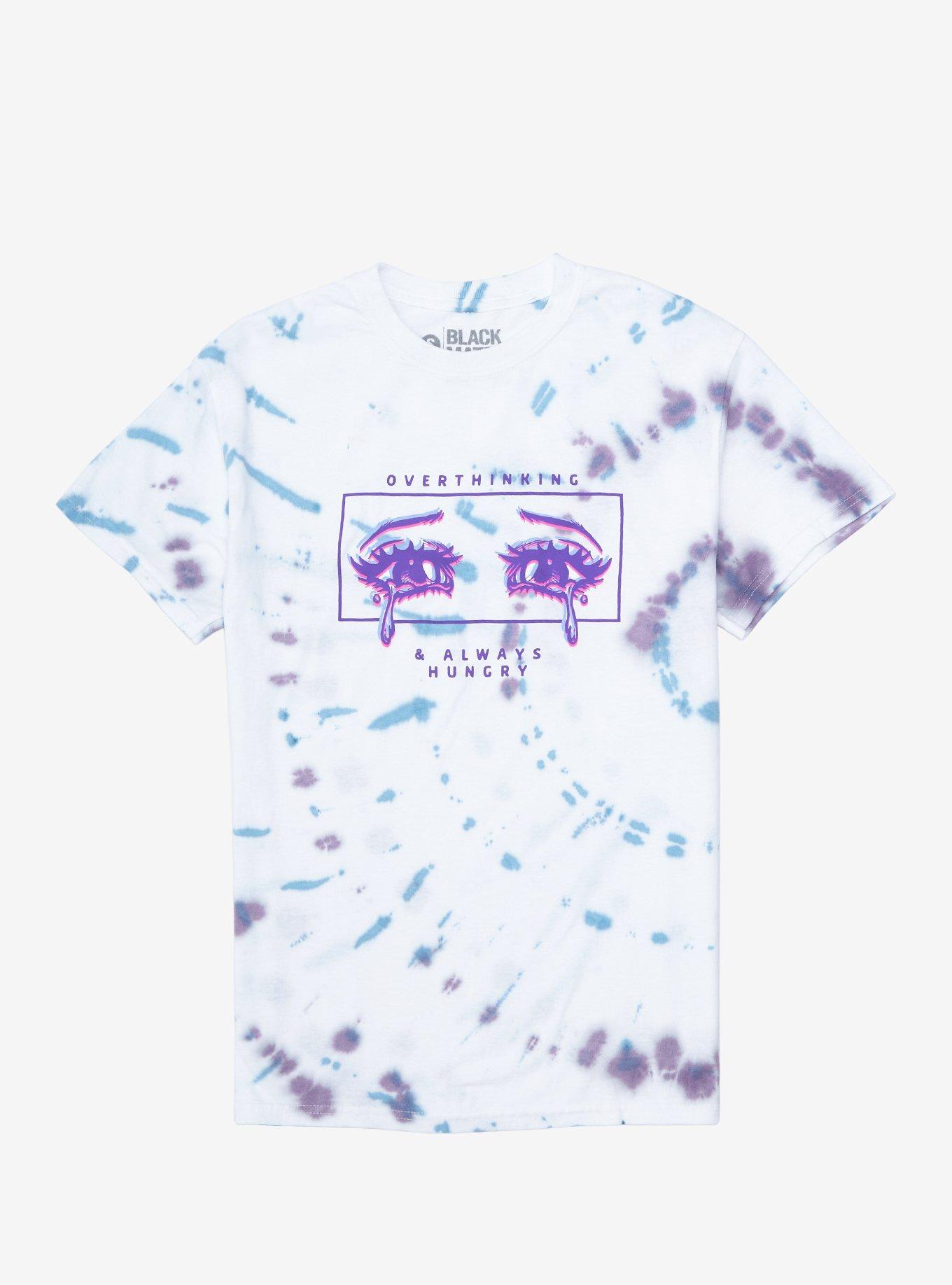 Overthinking & Always Hungry Tie-Dye Boyfriend Fit Girls T-Shirt, MULTI, hi-res