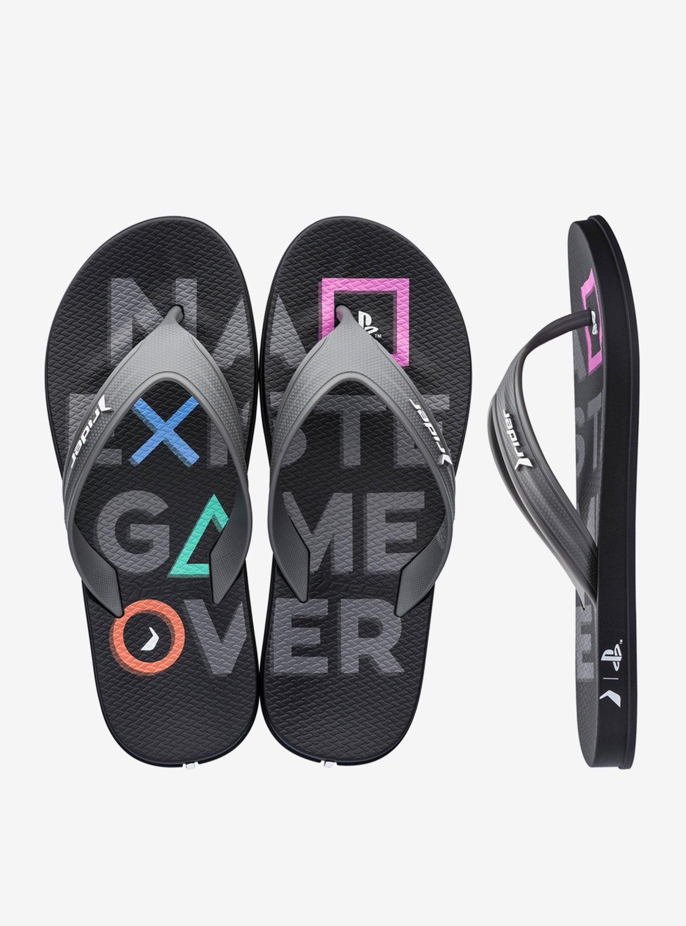 Playstation Black And Grey Flip Flop Sandal, BLACK  GREY, hi-res