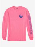 Star Wars Millennium Falcon Distressed Long Sleeve T-Shirt - BoxLunch Exclusive, LIGHT PINK, hi-res