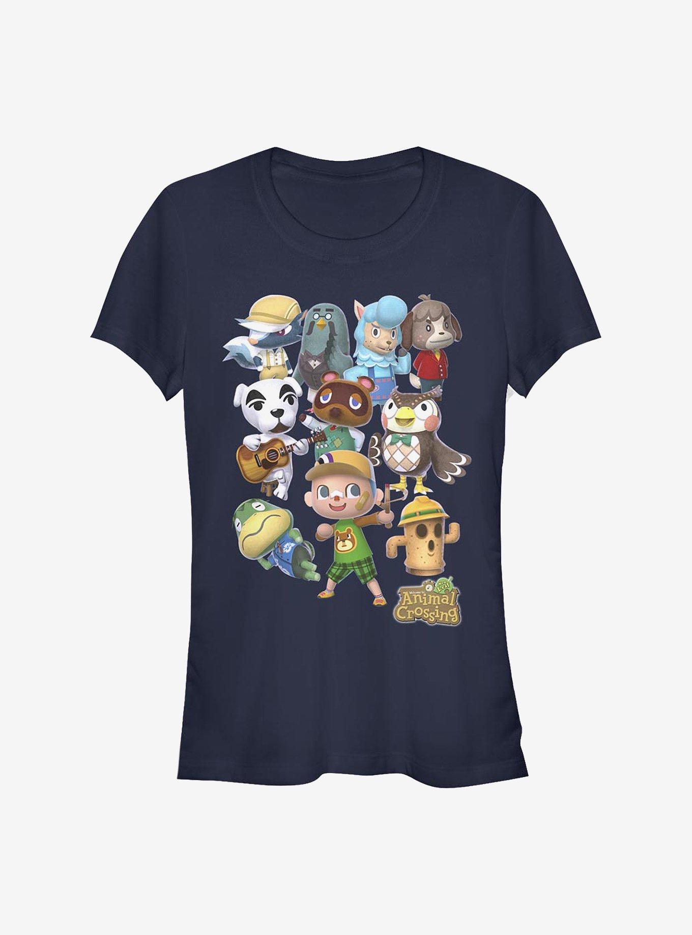 Nintendo Animal Crossing Welcome Girls T-Shirt, NAVY, hi-res