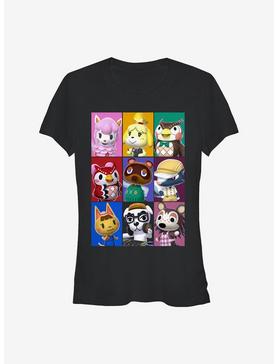 Nintendo Animal Crossing Animal Blocks Girls T-Shirt, BLACK, hi-res