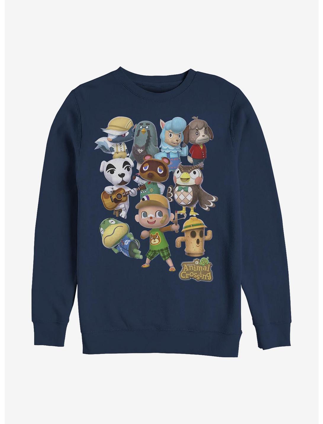 Nintendo Animal Crossing Welcome Crew Sweatshirt, NAVY, hi-res
