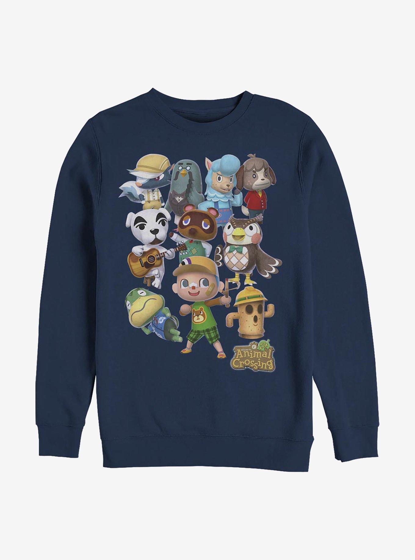 Nintendo Animal Crossing Welcome Crew Sweatshirt, NAVY, hi-res