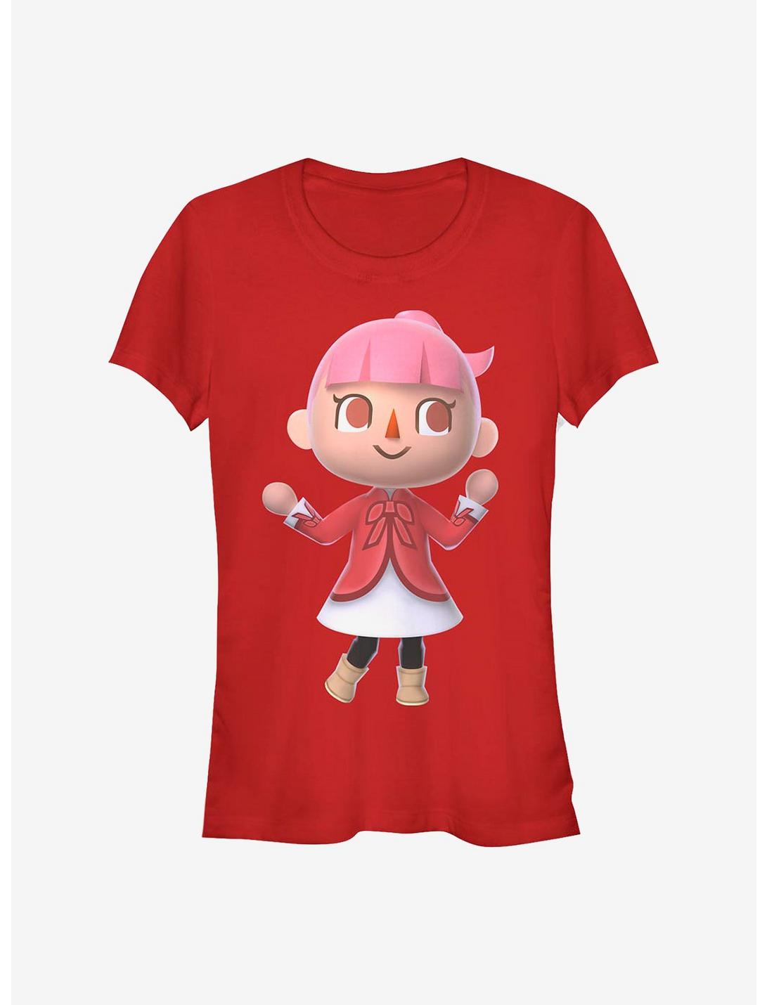 Nintendo Animal Crossing Lady Villager Girls T-Shirt, RED, hi-res