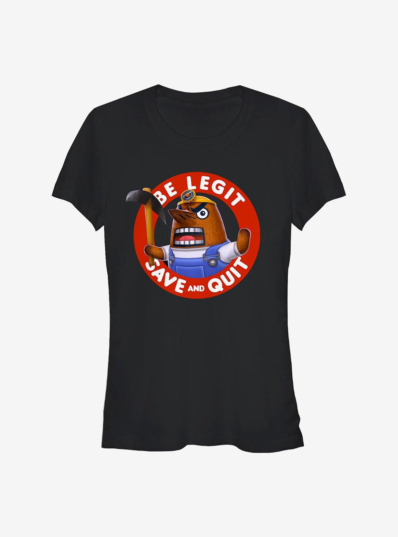 Nintendo Animal Crossing Legit Resetti Girls T-Shirt, BLACK, hi-res