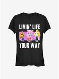 Nintendo Animal Crossing Living Life Girls T-Shirt, BLACK, hi-res