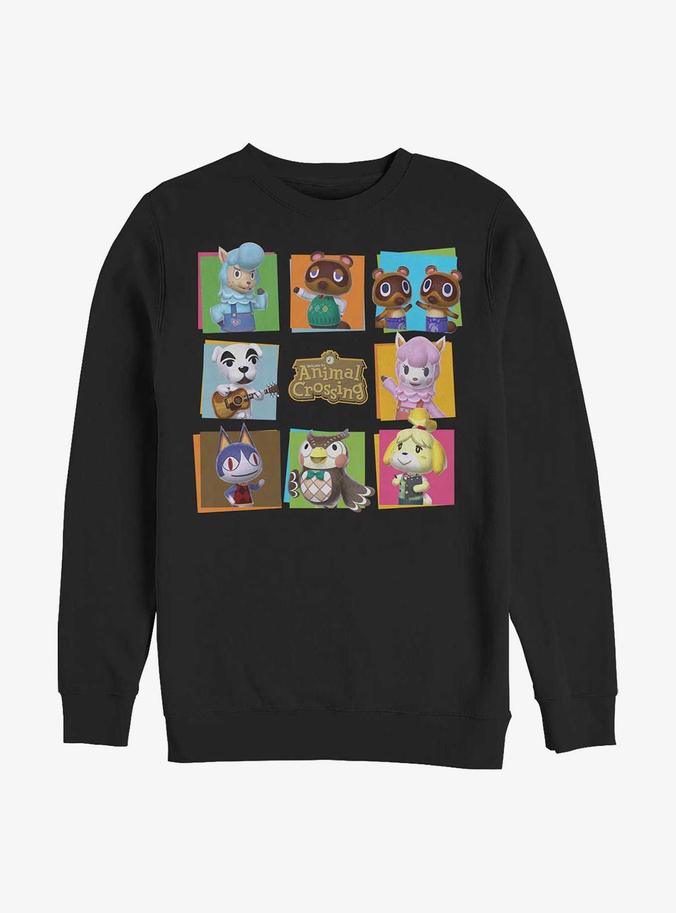 Nintendo Animal Crossing 8 Character Paste Up Crew Sweatshirt, , hi-res
