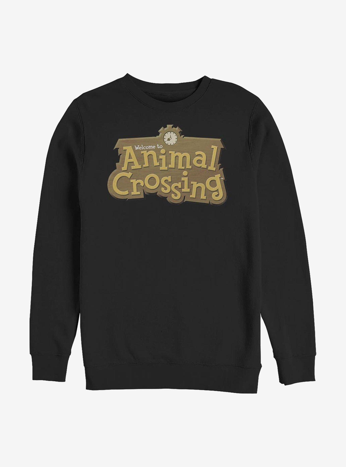Animal Crossing Logo Crew Sweatshirt, BLACK, hi-res