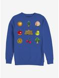 Nintendo Animal Crossing Items Crew Sweatshirt, ROYAL, hi-res