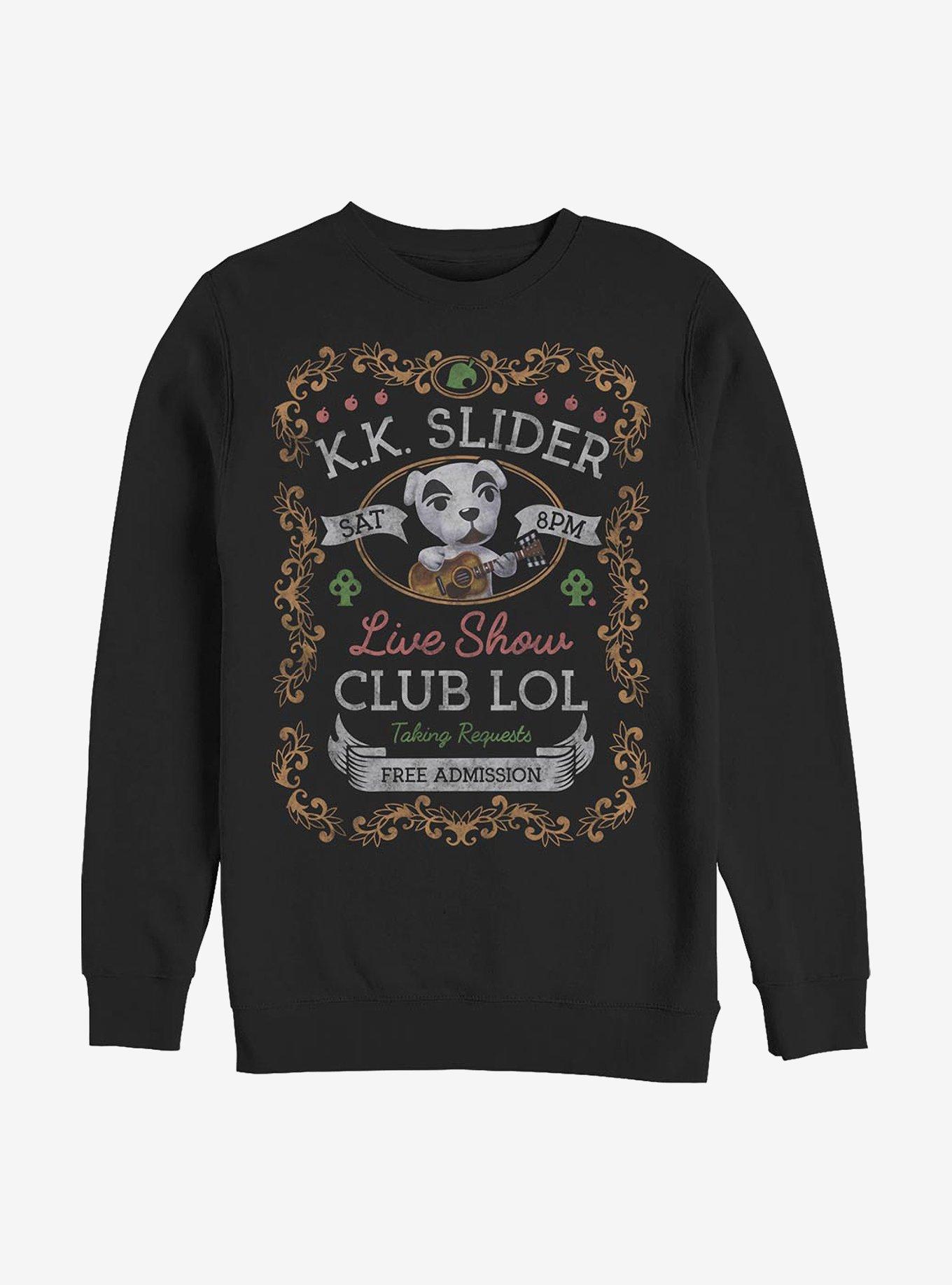 Nintendo Animal Crossing K.K. Poster Crew Sweatshirt, BLACK, hi-res