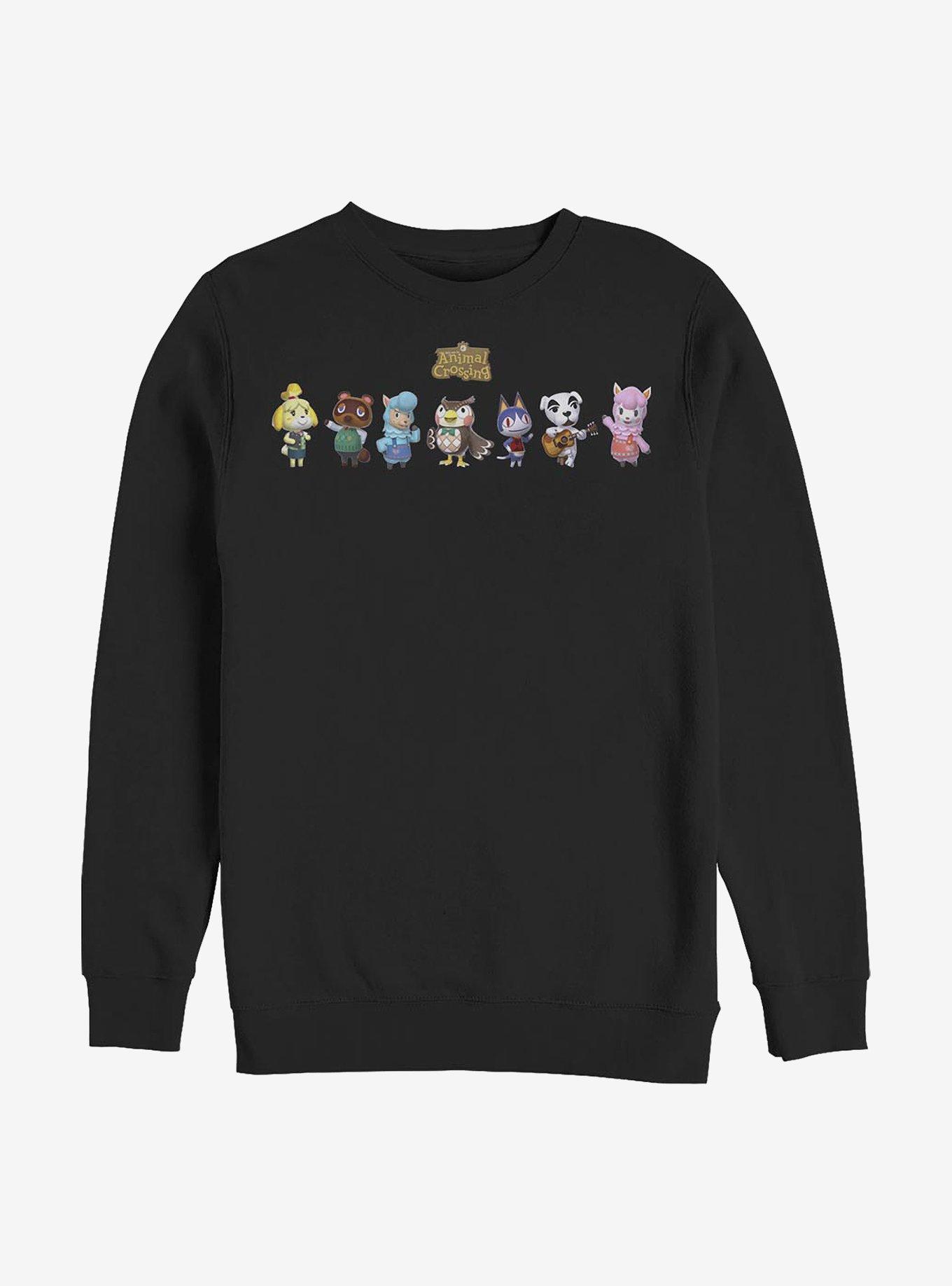 Nintendo Animal Crossing Main Players Crew Sweatshirt, BLACK, hi-res